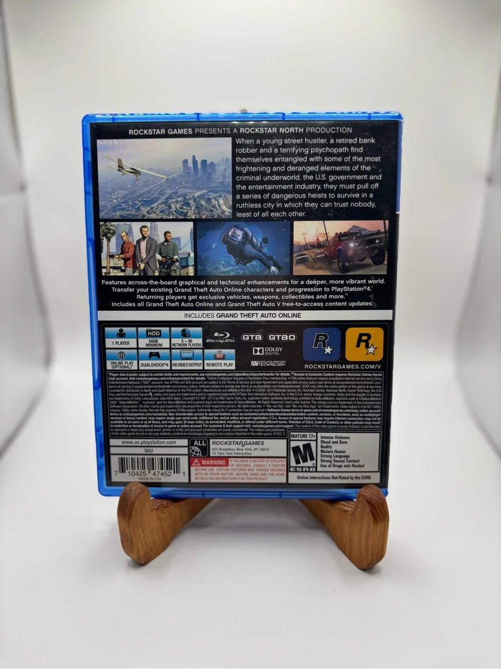 Grand Theft Auto V 5 (Sony PlayStation 4 PS4, 2014) CIB W/ Map Tested